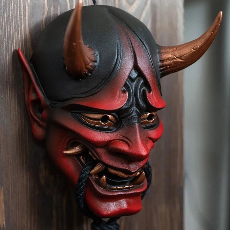 Horror Hannya Mask Halloween Cosplay Ghost Costume Accessories Carnival Party Terror Demon Prajna Mask Resin Prop