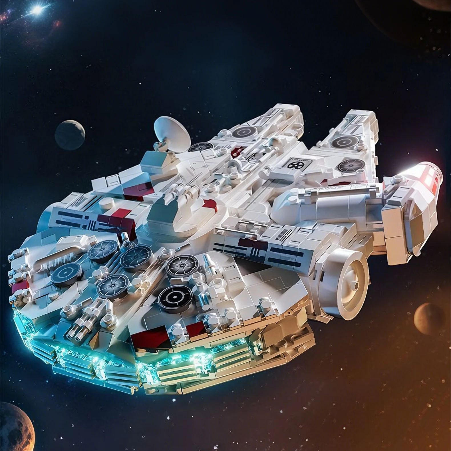 

Конструктор MOC-модель космического корабля-истребителя Battle-Star-ship Space Galaxy Fighter Military Designer Falcon, подарок на день рождения