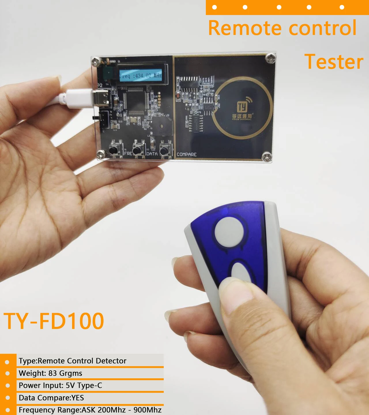 Frequency DetectorUniverl Remote Control Tester Frequency Detector Transmitter Data Compare RF Remote Detector Inspection Tool,