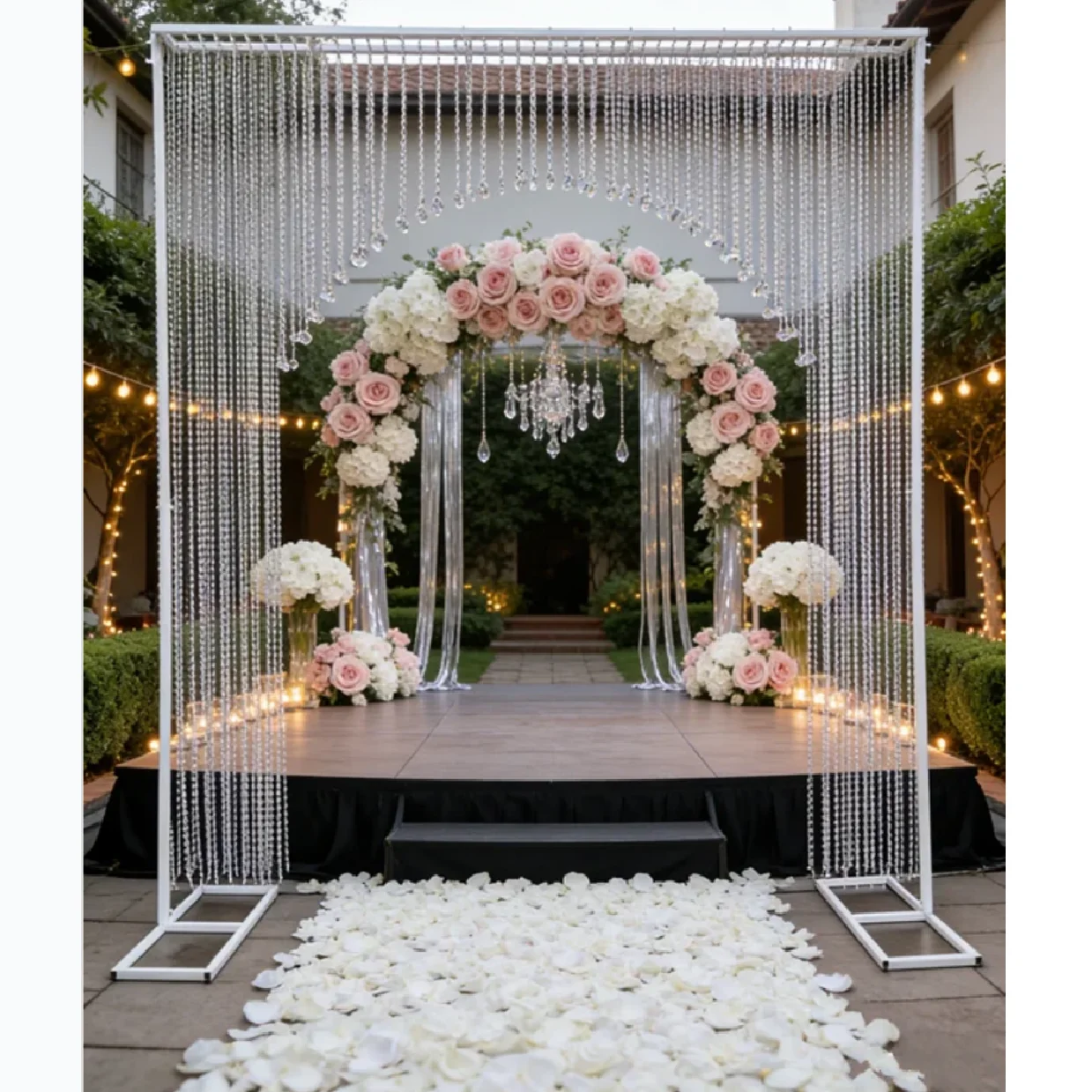 

Без света) прямоугольный металлический акриловый фон из бисера, полый белый, золотой, металлический, для ворот, дверная подставка, фон для свадьбы