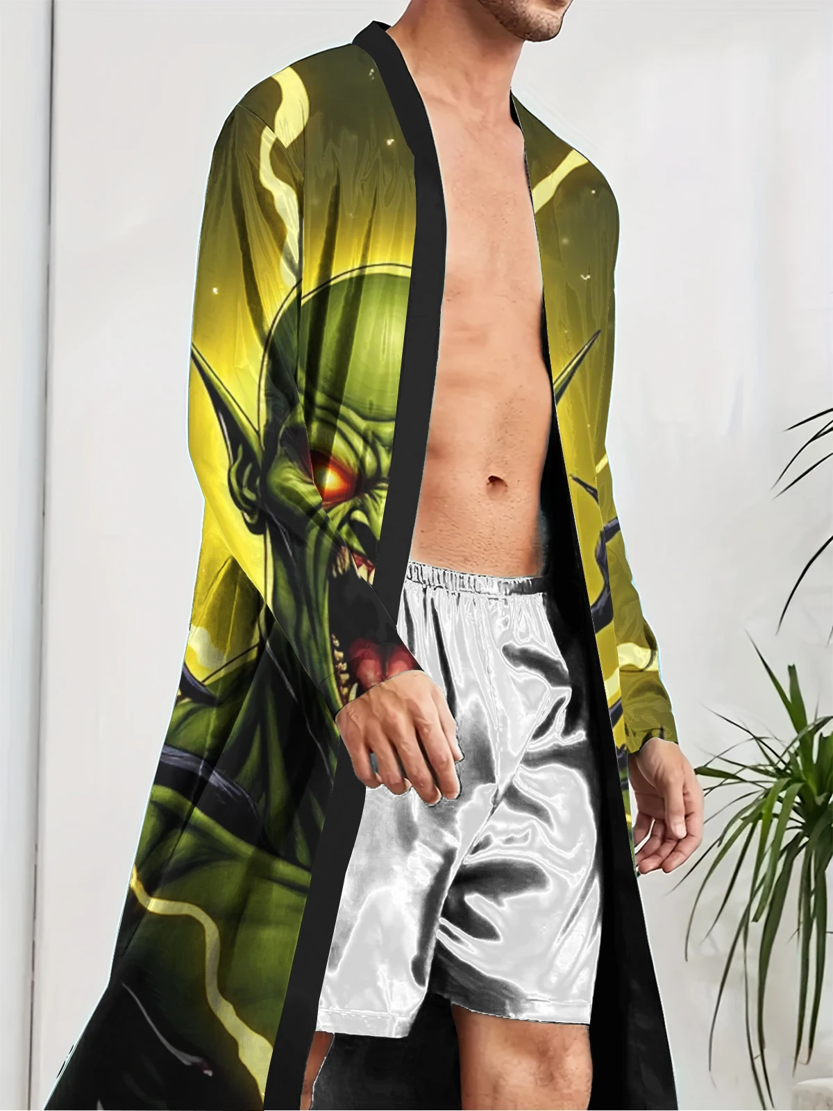 

1pcs Men's Robes 2026 Spring/Summer robe Breathable Sleepwear Graphic 3D Printed Funny pajamas Men's bathrobe sleepwear
