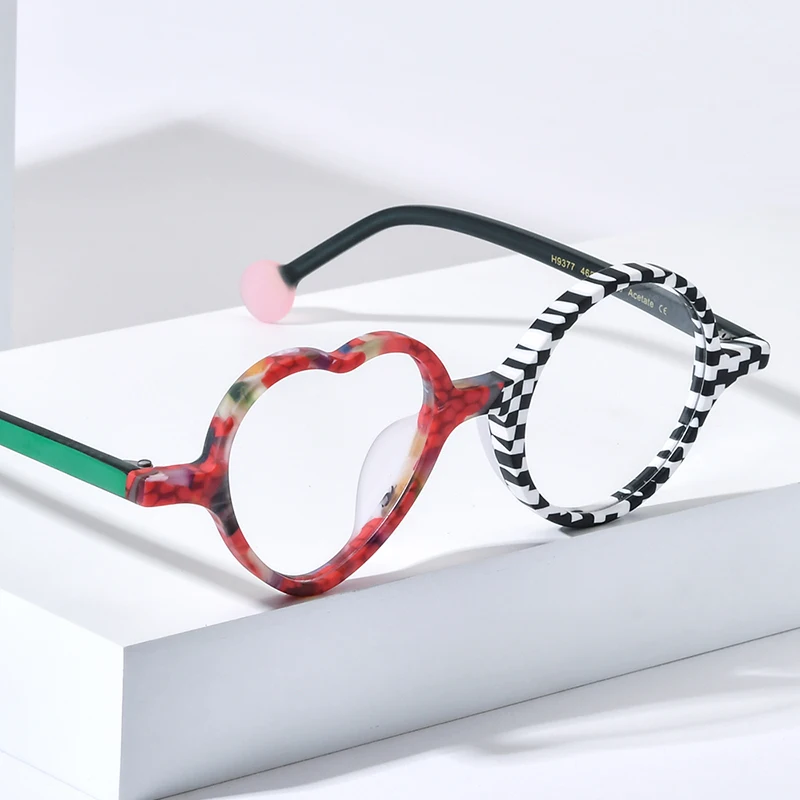 HEPIDEM Multi Acetate Glasses Women Brand Designer Round Heart Eyeglass Frame Men Japanese Handmade Spectacles Thin Eyewear 9377