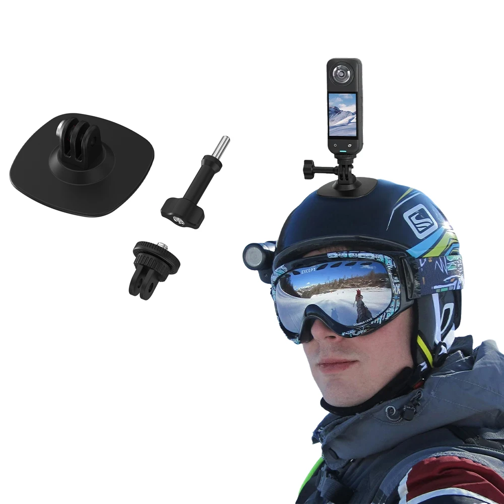 Kamera-Motorradhelm-Halterung Flexibler Klebehalter für DJI Action 6/OSMO Action 5 Pro/Insta360 X5/Gopro Zubehör