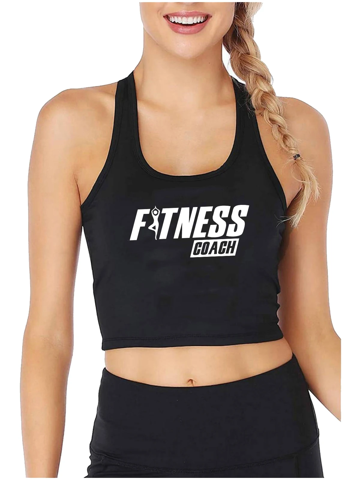 Fitness Trainer Design Sexy Slim Fit Crop Top Gym Yoga Exercise Training Tank Tops Girl's Fashion Quality Cotton Camisole