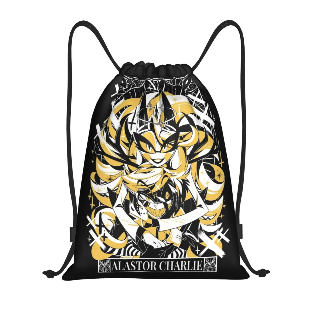 

Charlie Alastor Hazbins Hotels Рюкзак на шнурке Спортивный рюкзак для спортзала Сумка на шнурке для упражнений