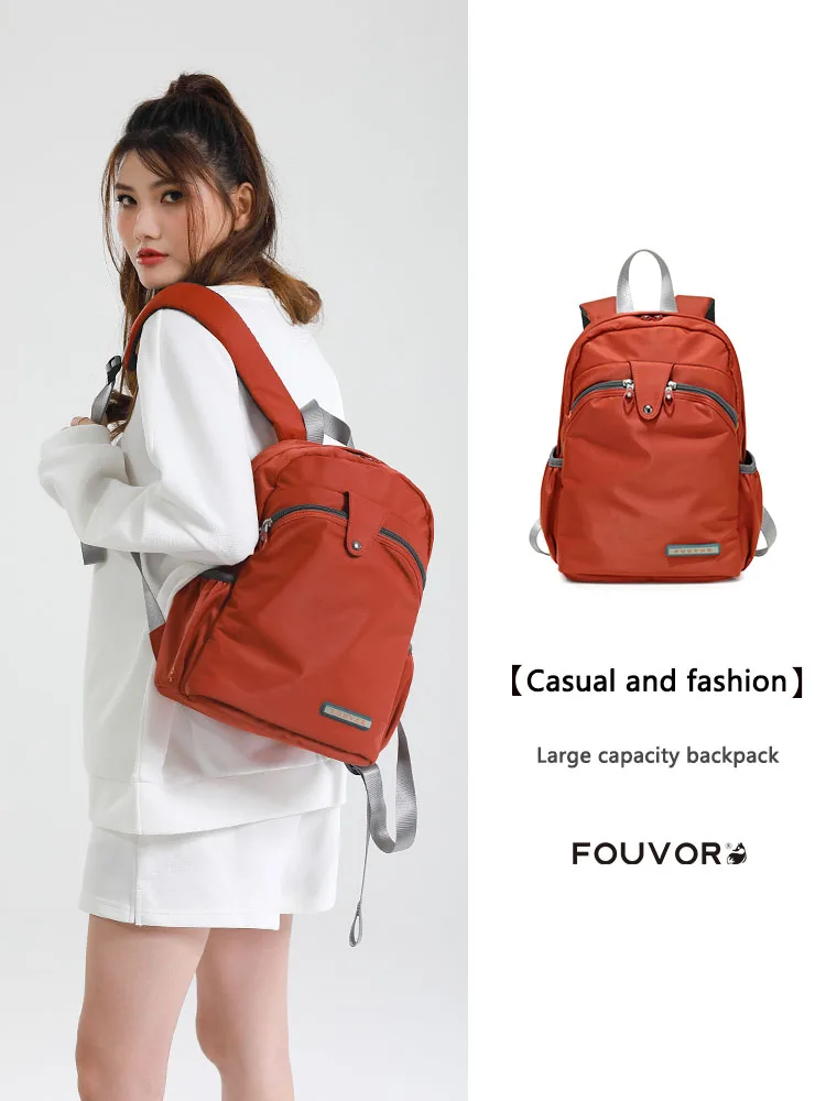 Fouvor New Fashion School Bags for Women Student 2024 Casual Travel light Backpacks Oxford Large Capacity Shoulders Bag 2587-11