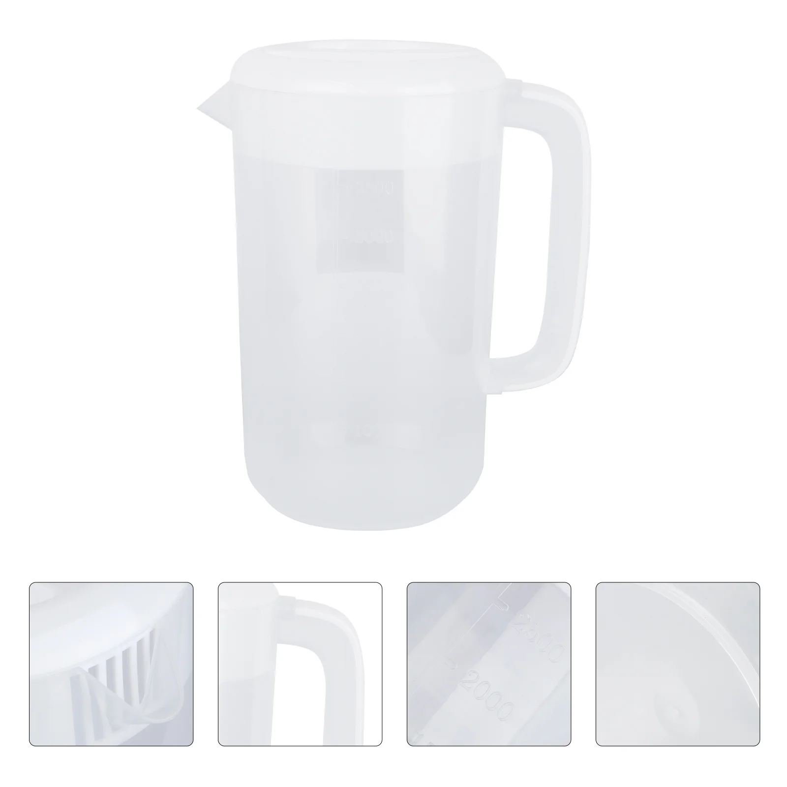 

1 pc 4000Ml Transparent Cold Water Pitcher Household Large Capacity Plastic Container With Lid Easy Clean Beverage Juice Storage