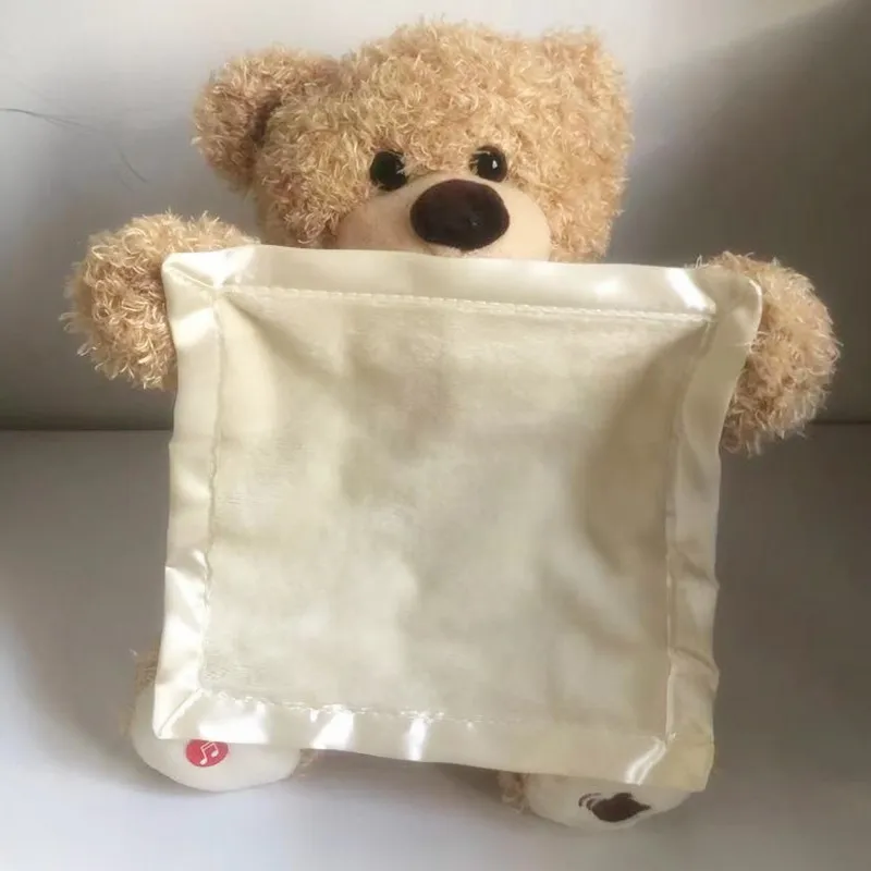 New Baby Soothing Toy Hide And Seek Cute Little Bear Will Talk Shy Cover Face Bear Electric Plush Toy Baby Interactive Toy Gifts