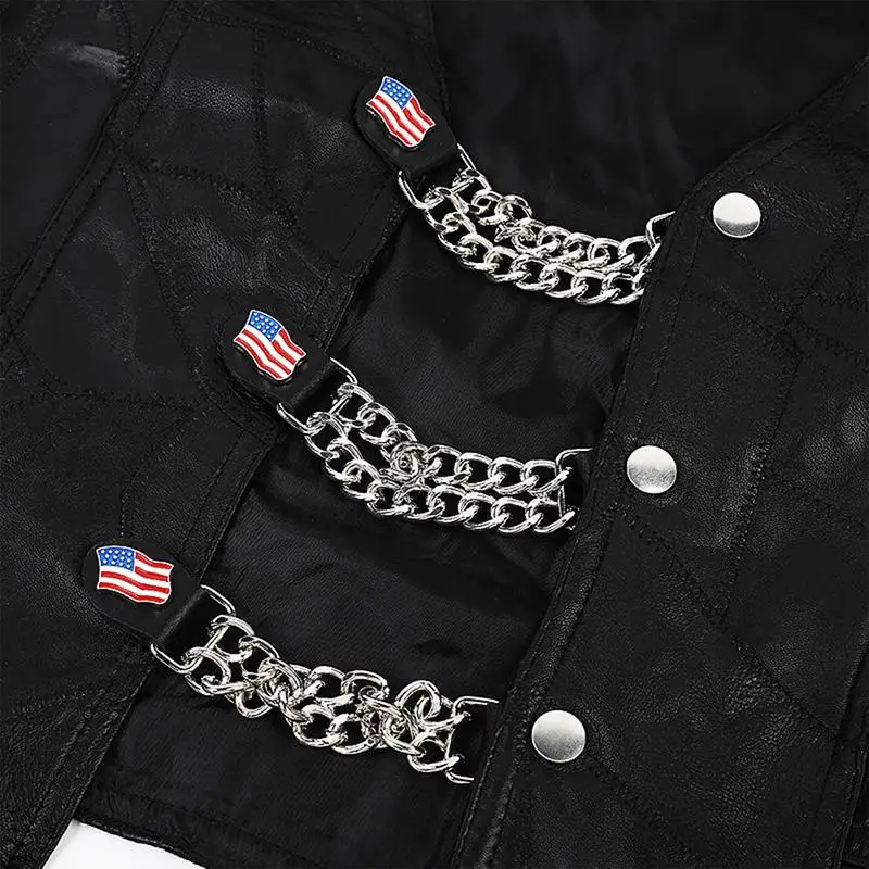 NEW 4pcs/set metal Motorcycle Vest Extenders Biker Clothing Chainmail For Motor Vest Jacket Extender Buttons Buckles