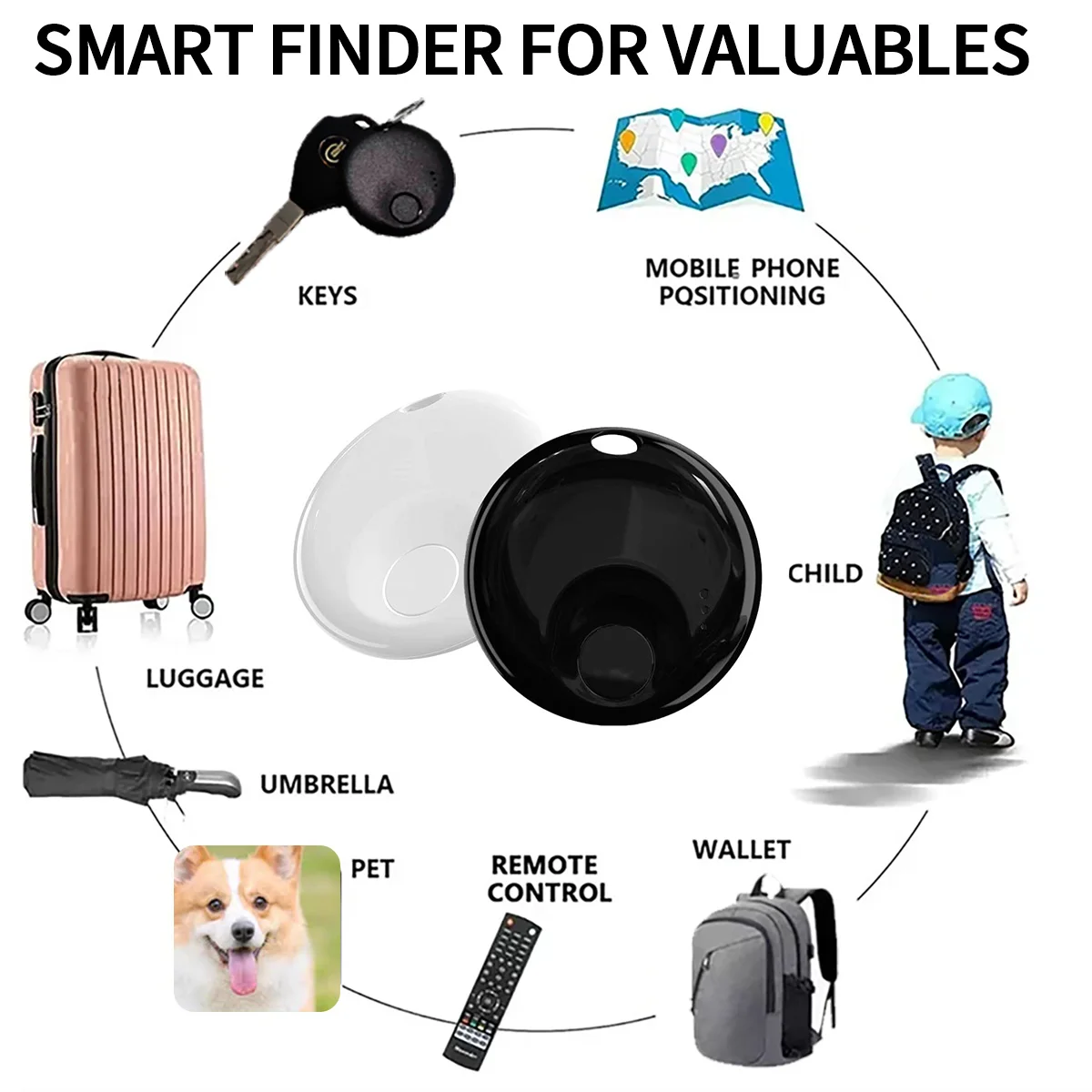 GPS Tracker With Apple Find My Bluetoot Locator Smart Anti Lost Alarm Tag Wireless Finder Dog Pets Child Bag Wallet Key