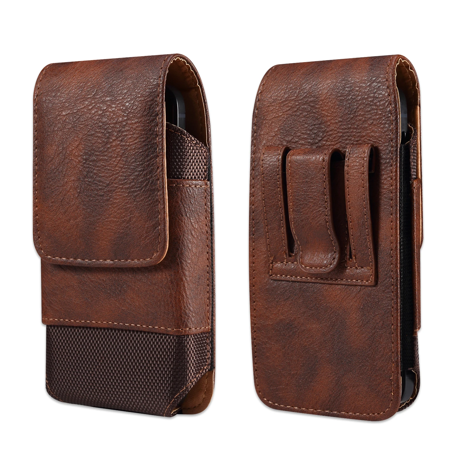 Uniwersalna skórzana męska torba na talię Etui na telefon komórkowy z klipsem do paska dla iPhone Samsung Galaxy Xiaomi Redmi Poco Oppo 7 Pro Holster Pouch