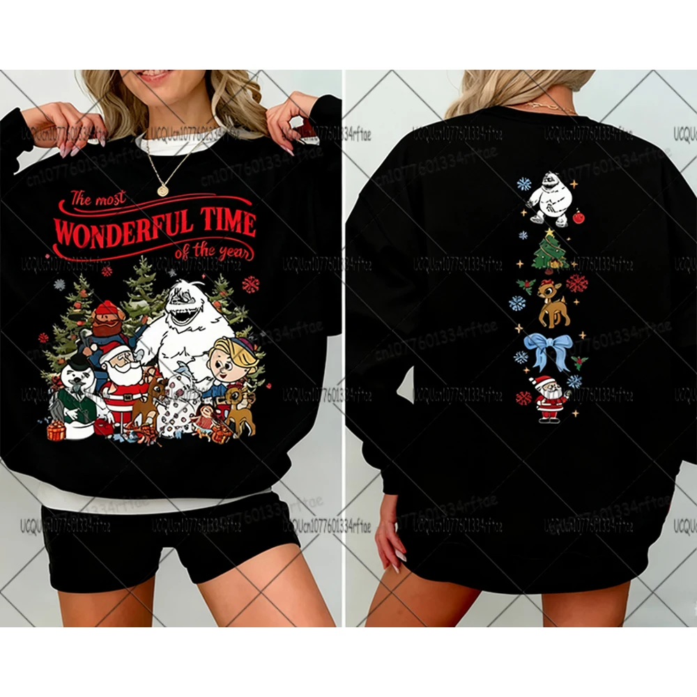 레드 노즈 순록 루돌프 후드티 여성용 남성용 90년대 빈티지 크리스마스 영화 후드티 겨울 오버사이즈 크리스마스 스웨트셔츠