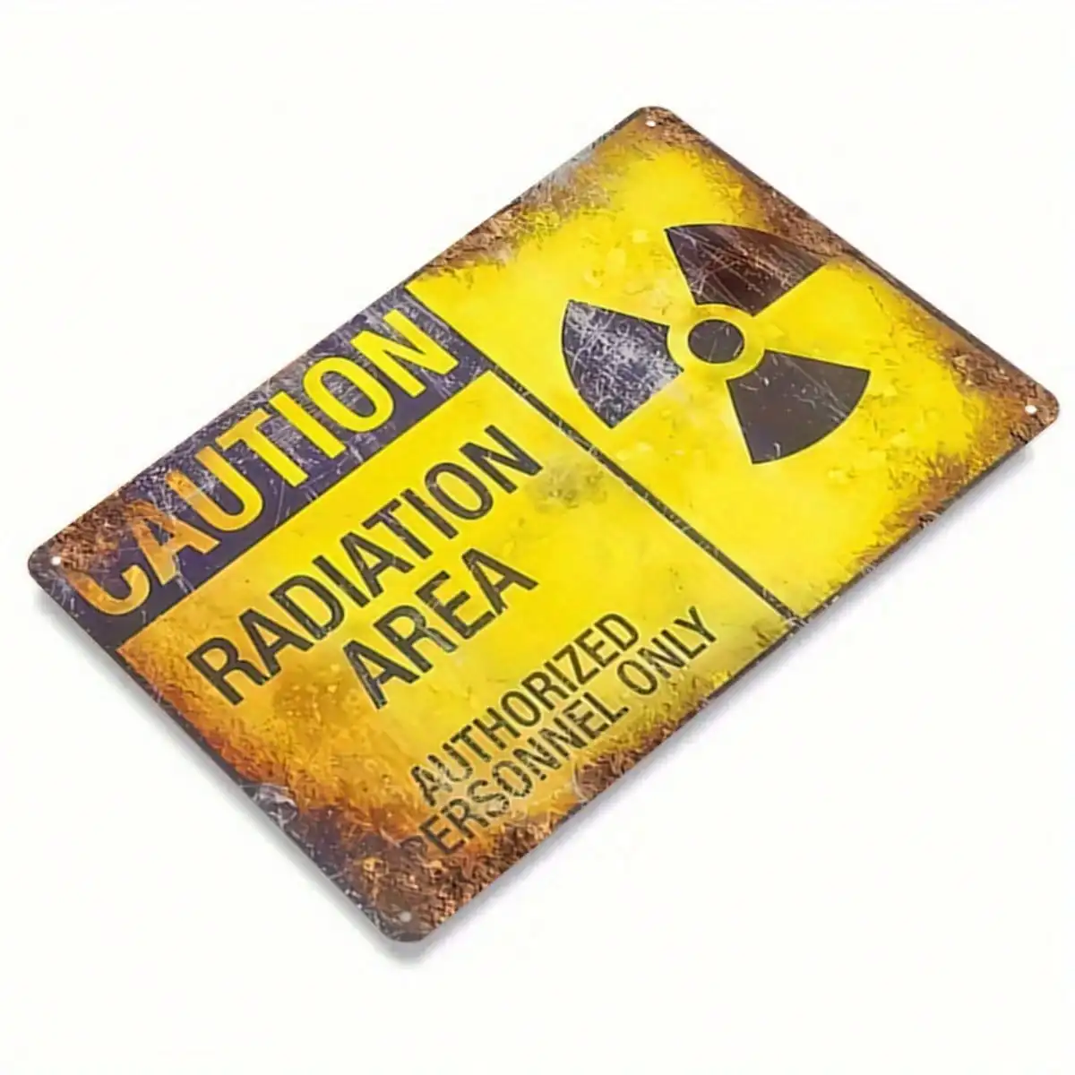 1 قطعة علامة القصدير الحذر منطقة الإشعاع-المرآب/كهف الرجل ، الصناعية الرجعية ، 8x12 بوصة/20x30 سم #6