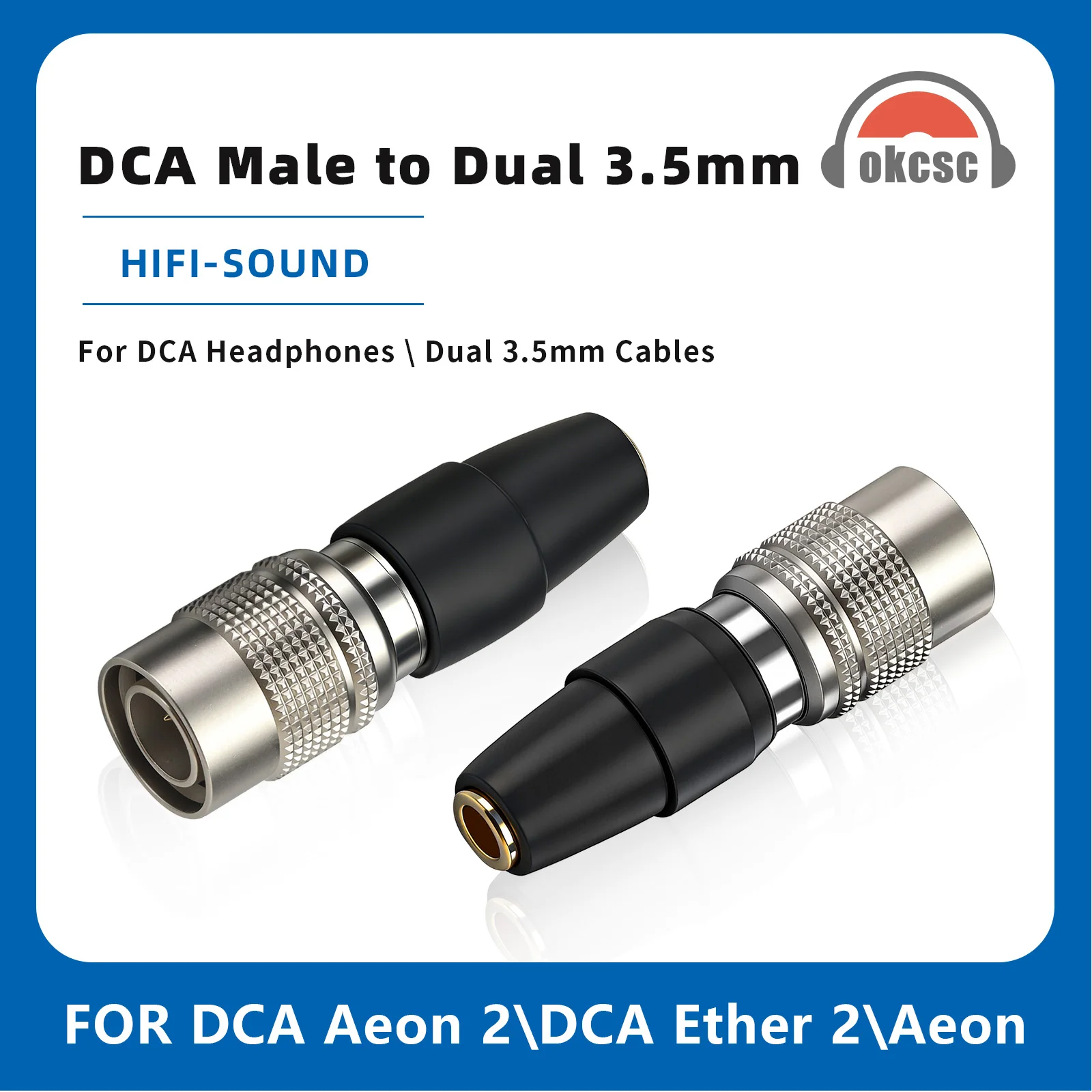 OKCSC Headphone Adapter DCA Male to Dual 3.5mm Feamle Connector for DCA Aeon 2/DCA Ether 2/DCA Ether C Flow/Stealth/Expanse/Aeon