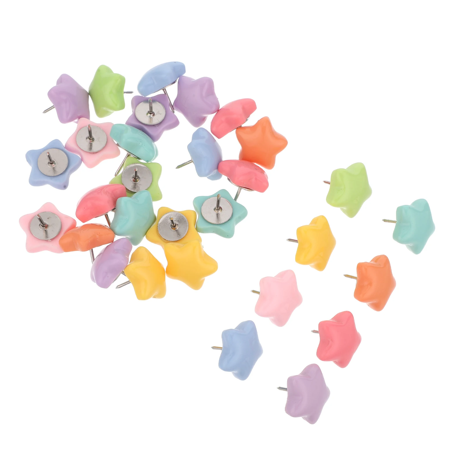 30pcs Star Thumbtacks Colored Resin Flat Push Pins For Cork Board Decorations Bulletin Board Tacks Cute Thumbtacks Star Shaped