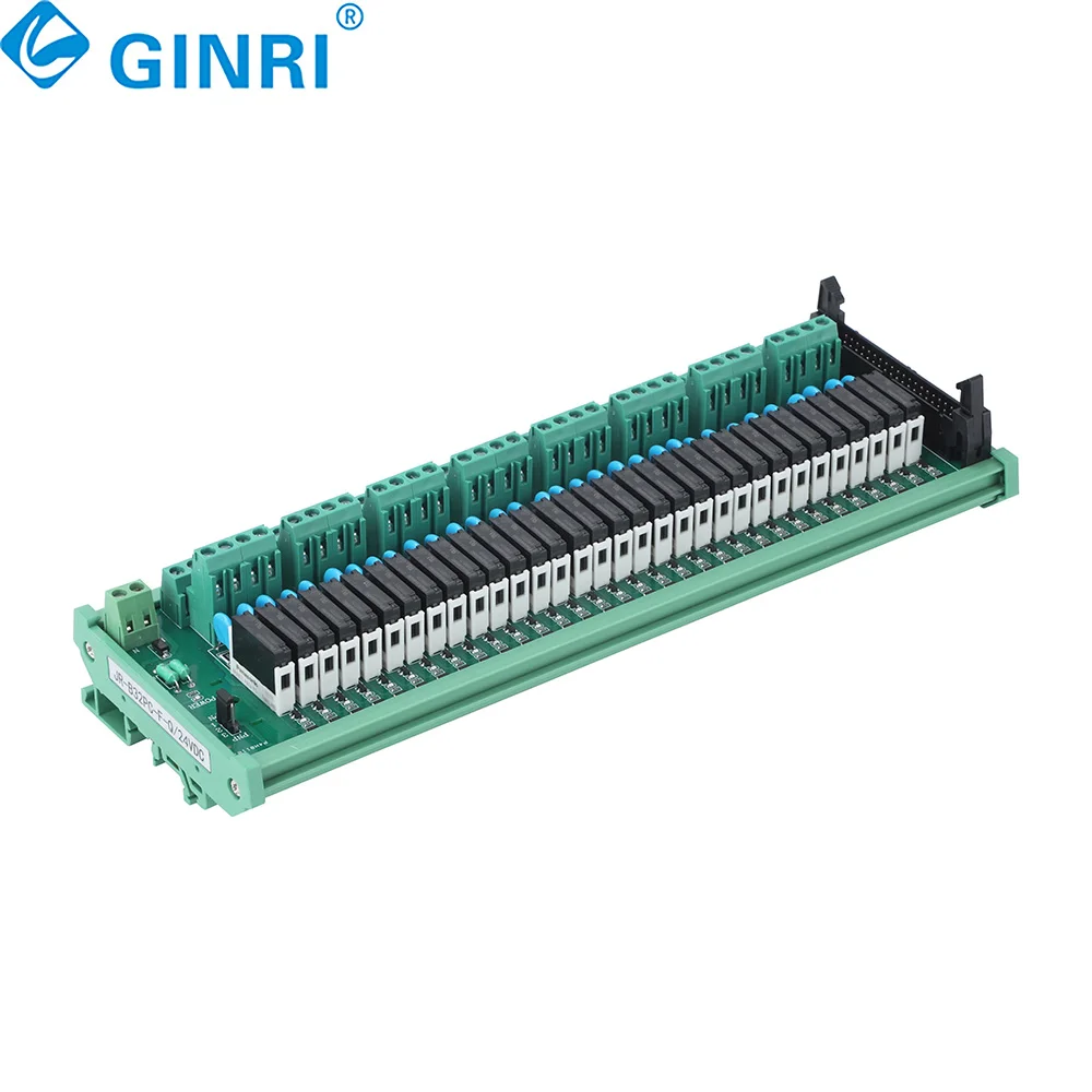 Ginri JR-B32PC-F-Q/24VDC 32 Channel Relay Module Board 40p MIL Connector Relay Module
