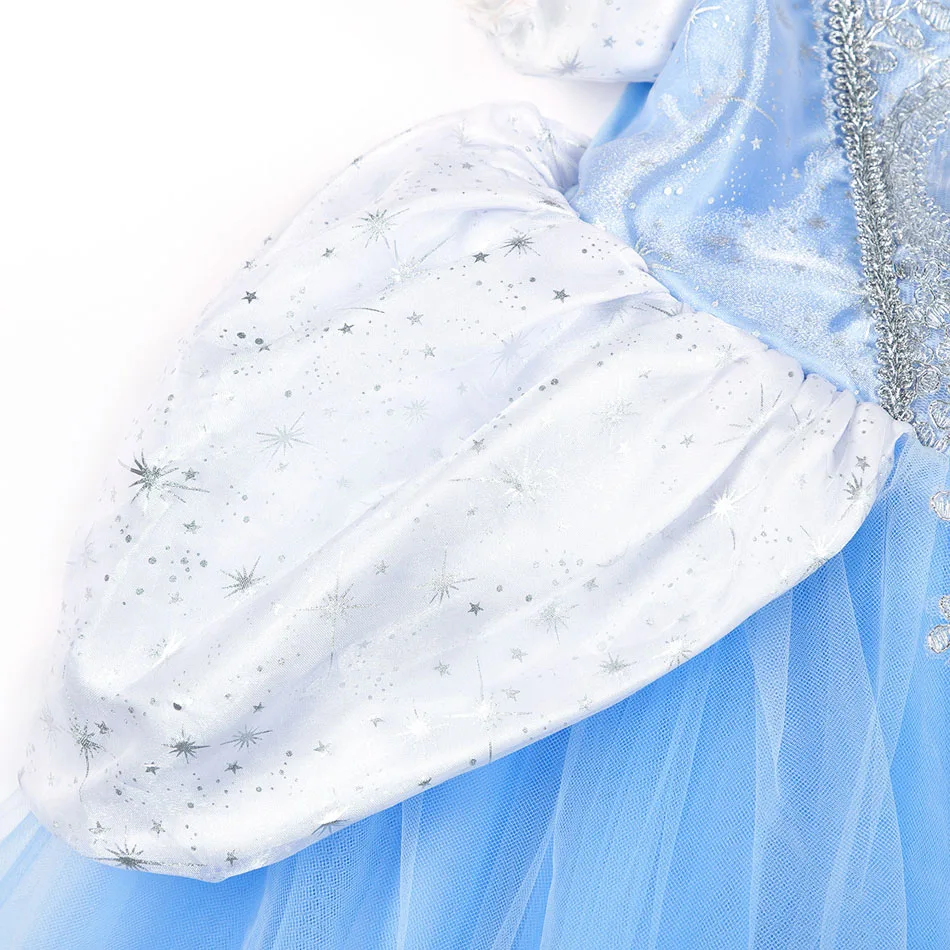 Mädchen Cinderella Prinzessinnenkleid Puffärmel Stickerei Pailletten Tüll Ballkleid Halloween Cosplay Geburtstagsfeier Karnevalskostüm – Detail 7