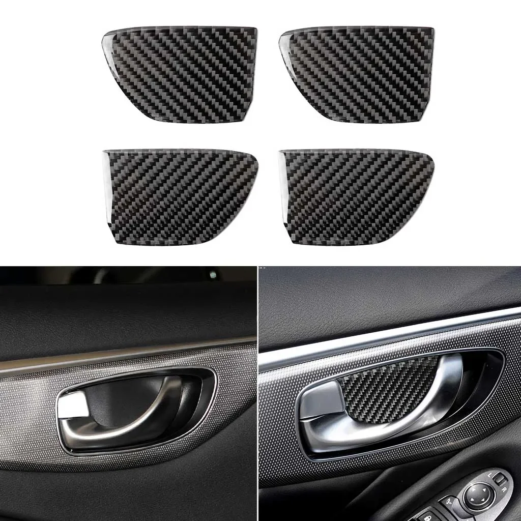 

Carbon Fiber Car Door Handle Bowl Cover Trim Sticker For Infiniti Q50 Q60 14-19