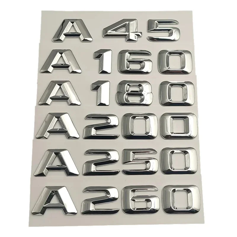 

3D ABS Chrome Letters For Car Mercedes A35 A45 AMG A180 A160 A200 d A250 W176 W177 Logo Sticker Trunk Emblem Auto Accessories