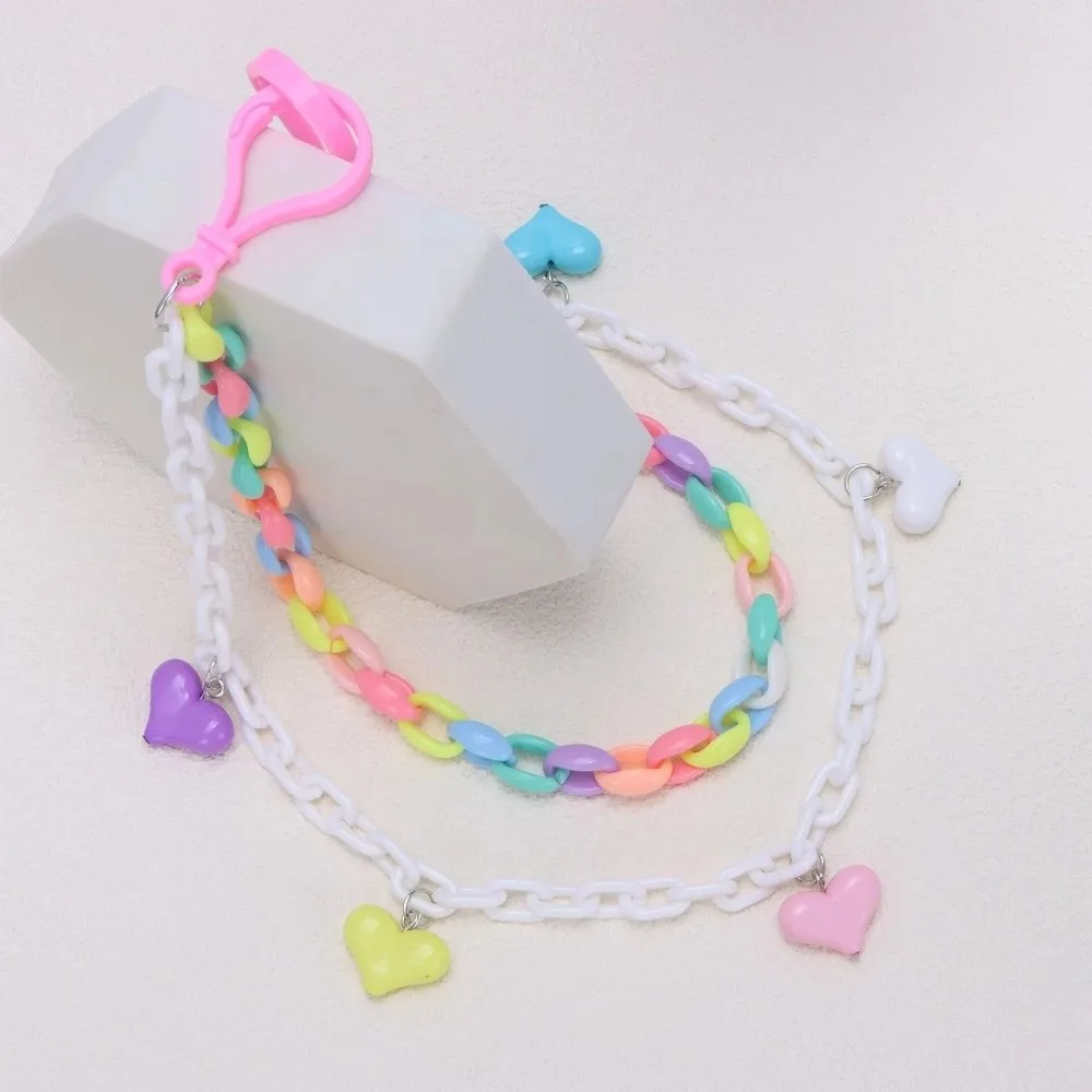 Candy-colored Rainbow Pant Chain Double-layer Multicolor Lollipop Waist Chain Y2K Jewelry Gifts Resin Chain Keychain Girls