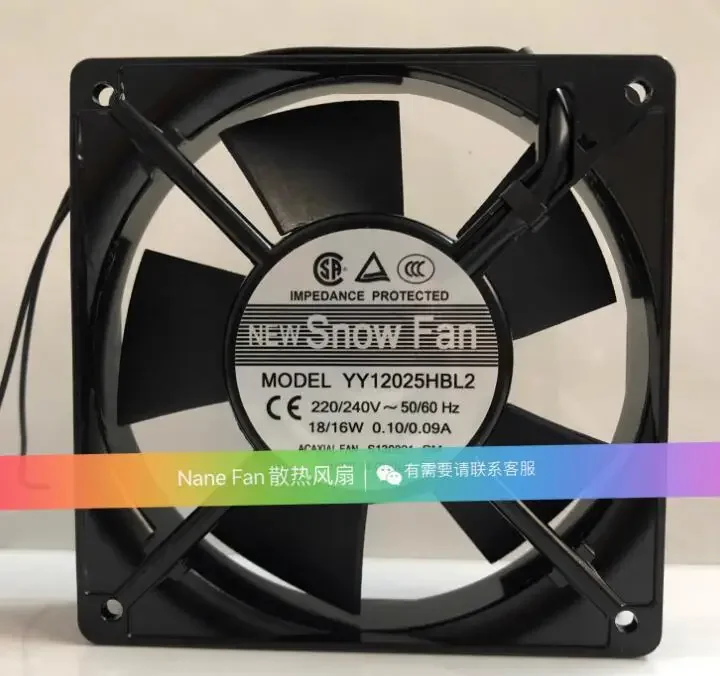 

Ltsf For SNOWFAN YY12025HBL2 AC 220/240V 0.10A 120x120x25mm 2-Wire Server Cooling Fan 12cm