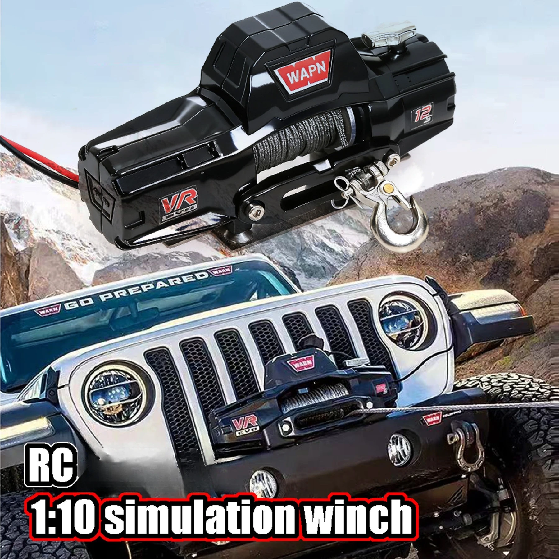 1/7 1/8/ 1/10 Simulation Climbing Metal Electric Remote Control Winch for Hyper GO MJX H8H Maker MK07 RC Car Metal Upgrade Parts