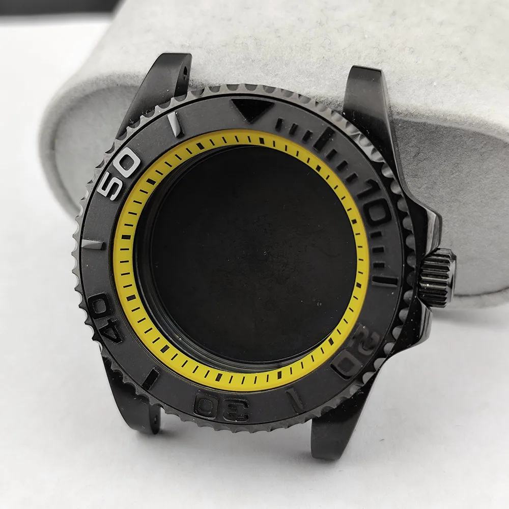 40,5mm Edelstahlgehäuse passend für NH35/NH36 Uhrwerk, Saphirglas, Ersatzteile, Zubehör, Silber, Schwarz, Roségold, Yacht-Uhrenbox – Detail 19