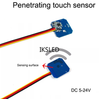 5-24V 3A Through-Wall Touch&Hand-Sweep Sensor Switch-5CM Penetration for Wood/Glass/Acrylic 4 Modes for Cabinet/Closet/Desk LED
