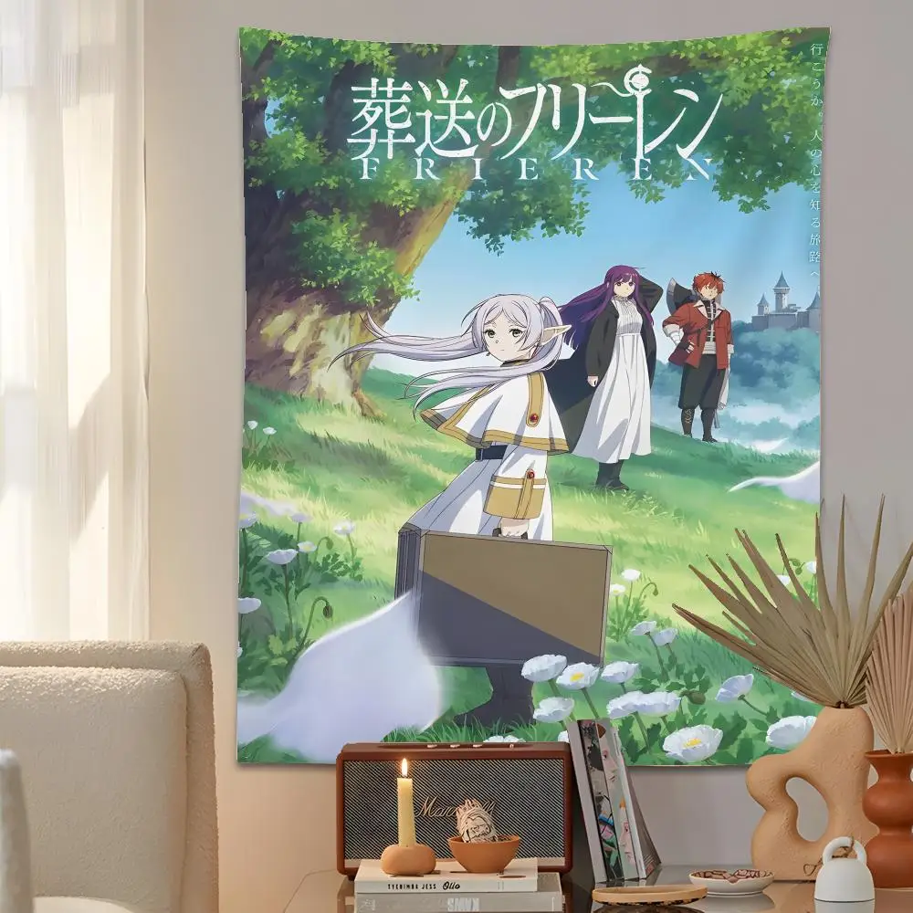 Anime F-FriERen Tapestry Microfiber Background Art Decor For Bedroom Living Room  Outdoor Festival Wall Decor