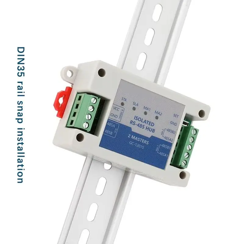 Dual Host Hub 2 Master One Slave/Multi Slave Rs485 Repeater Cache Optoelectronic Isolation Modbus