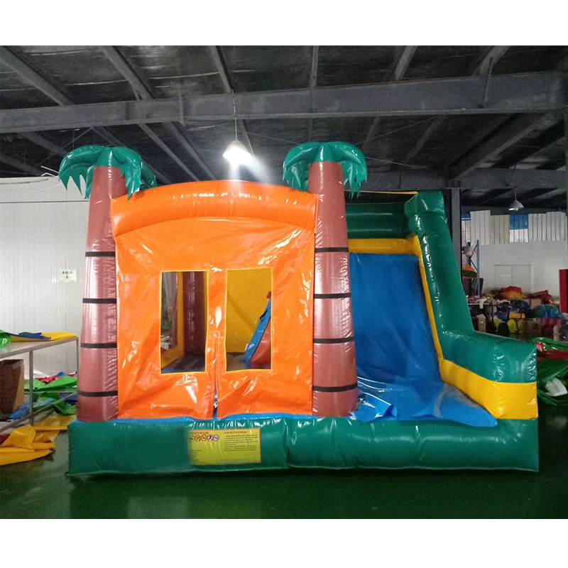 Hot Sale  PVC Material inflatable bouncer castle trampoline jumping house with slide for kids