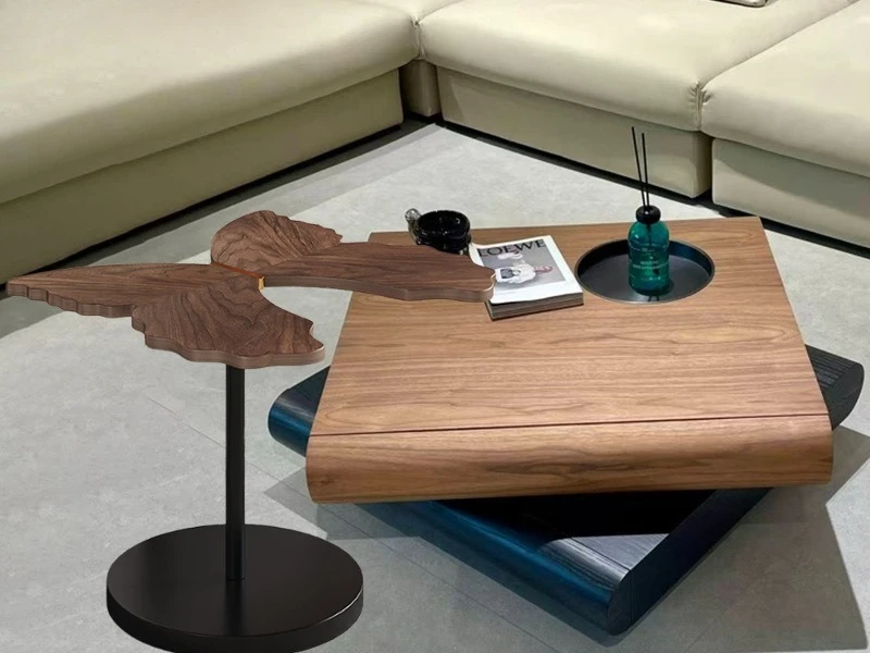 Butterfly coffee table, household rotating small apartment ins style, new Chinese style, negotiation reception coffee table