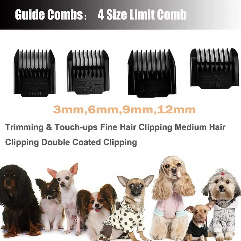 ماكينة تشذيب الحيوانات الأليفة الاحترافية من BRIEFNESS، ماكينة قص الشعر اللاسلكية منخفضة الضوضاء للكلاب/القطط، ماكينة حلاقة للرجال/الأطفال، مجموعات القص