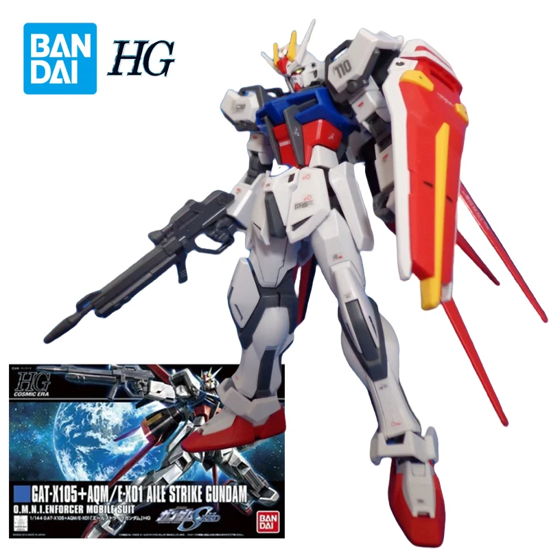 Bandai HGUC GAT-X105 Aile Strike Gundam Action Figure Mobile Suit Gunpla Gundam Plastic Model Kit Toy Original Box