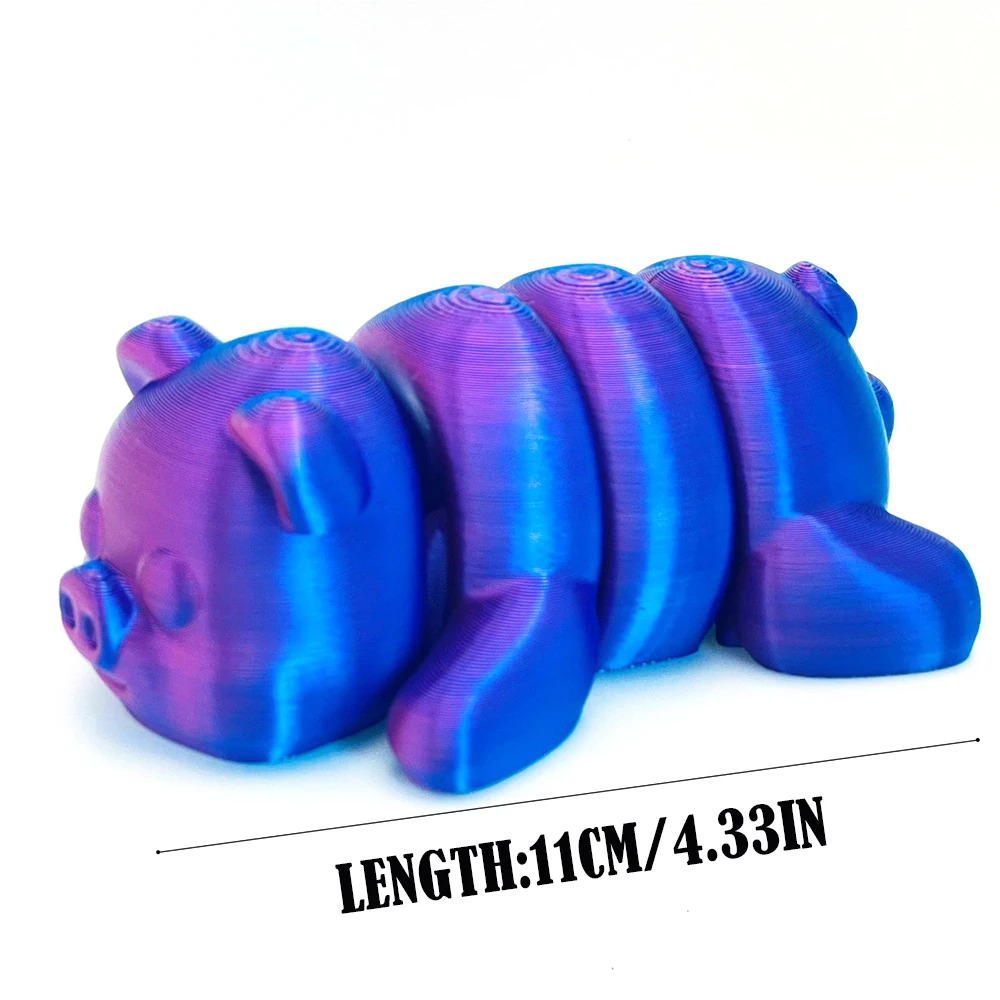 3D Printed Toys Pig Model Multi-Jointed Movable Ornament Realistic Animals Figures Decorative Desktop Creative Novelty Toy Gifts