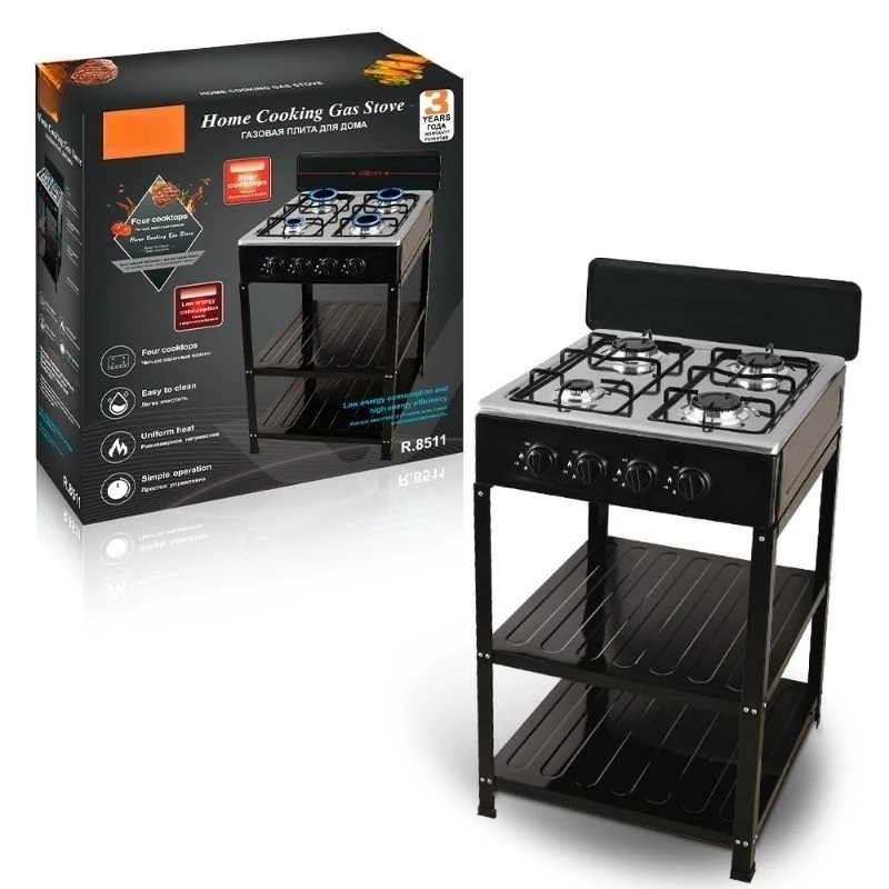 Vertical gas stove split type with tripod four-eye desktop simple