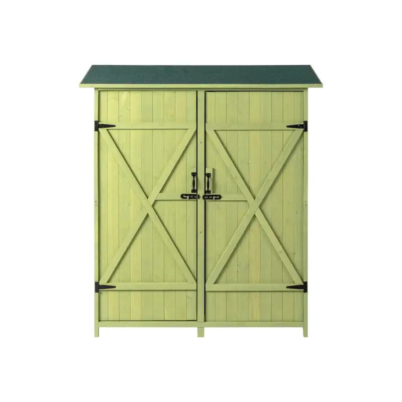 

Садовый сарай для хранения из ели, зеленый - прочный уличный сарай для инструментов и оборудования, идеально подходит для организации и хранения на заднем дворе