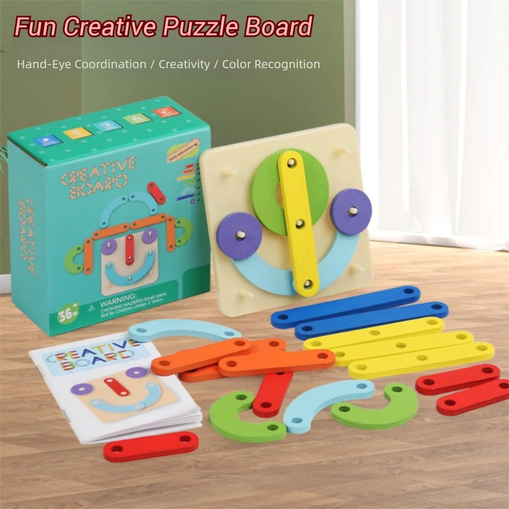 Criativo de madeira geométrica pegboard quebra-cabeça engraçado leve jogo de tabuleiro cor cognize para crianças presentes