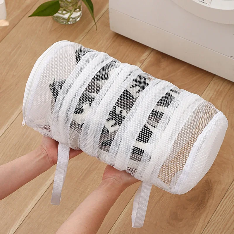 Round Mesh Shoes Laundry Washing Storage Bag Washing Machine Drying Handbag Household Shoe Washing Bag Anti-deformation Net Bag