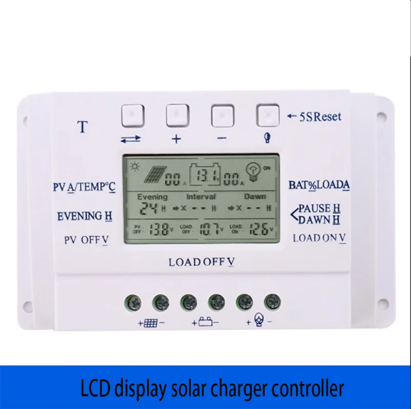 MPPT LCD display solar charger controller 12/24V solar panel battery regulator 20A 40A