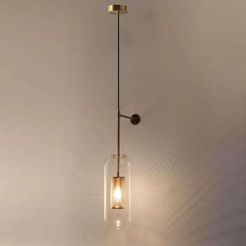 الحديثة الشمال الزجاج مصابيح الحائط الزخرفية لغرفة النوم السرير غرفة المعيشة المطبخ الشرفة إضاءة داخلية #1