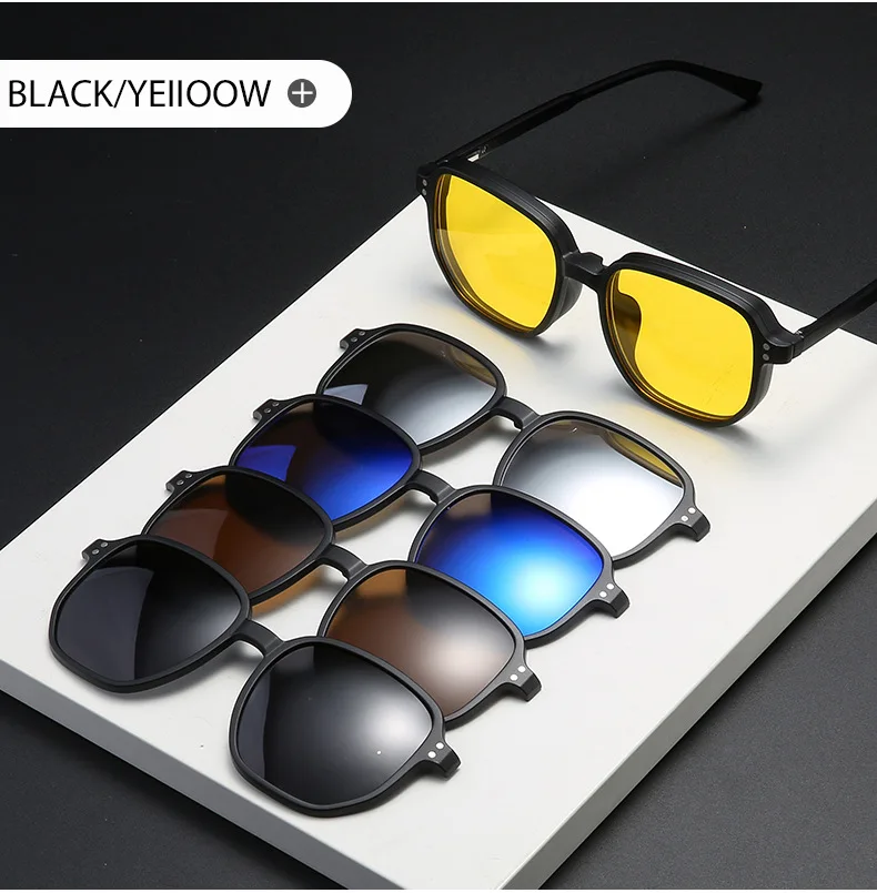 VCKA 6 In 1 Polarisierte Lesen Sonnenbrillen Männer Frauen Magnetische Clip Auf Gläser TR90 Optische Rezept Brillen Rahmen + 1.0 ~ + 6,0 – Detail 11