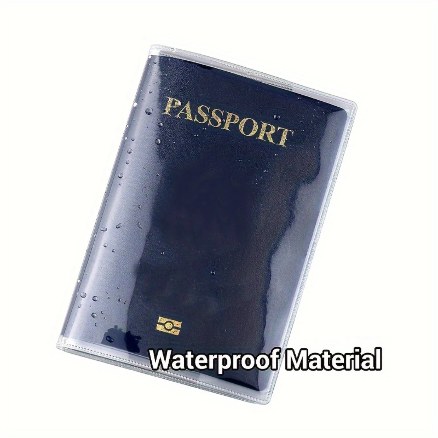 1pc Waterproof Transparent Passport & ID Holders, Durable & Foldable, Clear Plastic Travel Protectors, Easy Access For Safe & Se