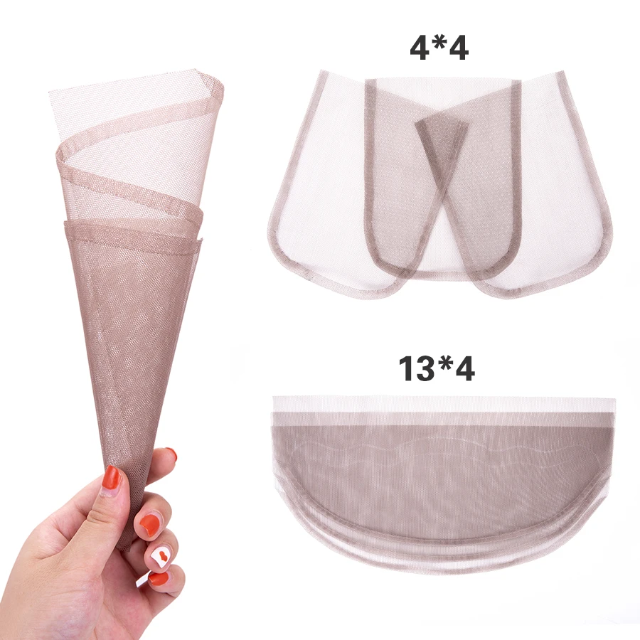 

AliLeader 13*4 4*4 6*6 2*6 Lace Net Closure Frontal Toupee Base Weaving Netting Swiss Lace Net Wig Accessory