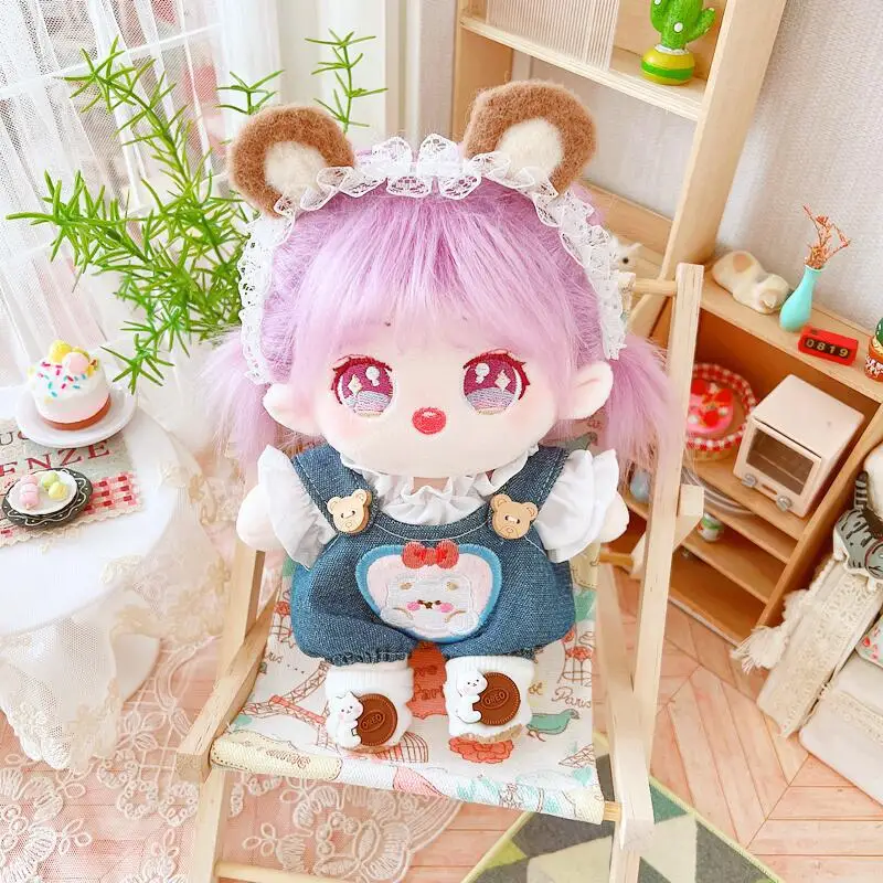 20CM Doll Clothes Lovely Overalls Dress Up Cute Plush Dolls Clothes Doll Accessories EXO idol Dolls Fans Gift DIY Toy