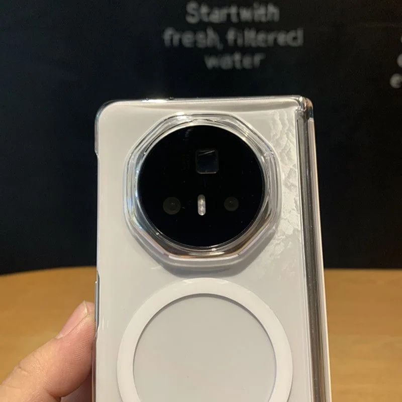 حافظة لهاتف هواوي هونور ماجيك V5 شفافة مغناطيسية للشحن اللاسلكي غطاء خلفي واقٍ لهاتف هونور ماجيك V5 V3 VS3 Shell