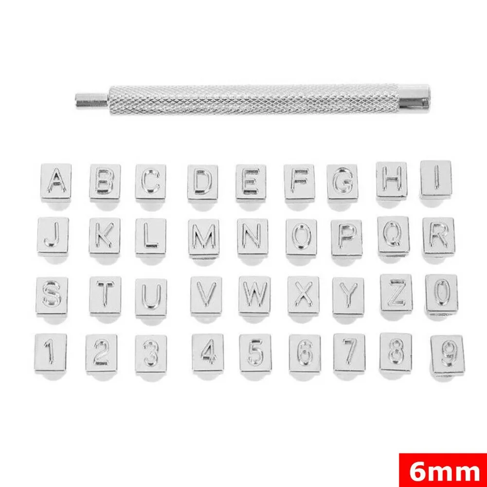 Alphabet Letter Number Punch Set Professional Craft Tool Kit 36pcs Stamp Metal Leather Alphabet Letter Punch Set with Numbers