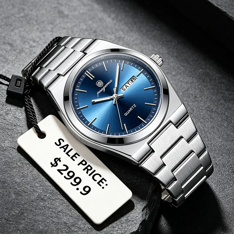 PAAZOMU Brand Luxury Men's Watch High Quality Students Watches Men Boys Fashion Stainless Steel Date Quartz Watch Reloj Hombre