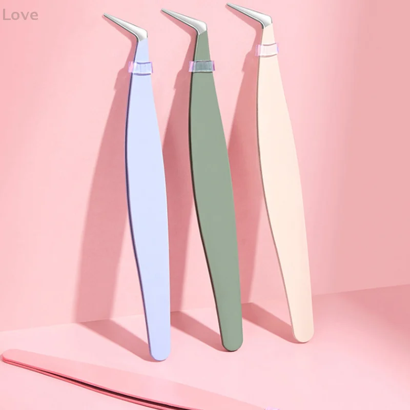 [L&P] ملاقط تمديد الرموش من الفولاذ المقاوم للصدأ مع مشبك دقيق ثلاثي الأبعاد لملحقات الرموش أداة مكياج احترافية