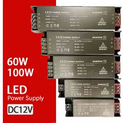 LED Power Supply DC12V Waterproof and Insect-proof Glue Filling Drive 60W 100W AC180-260V Household Transformer for LED Lights